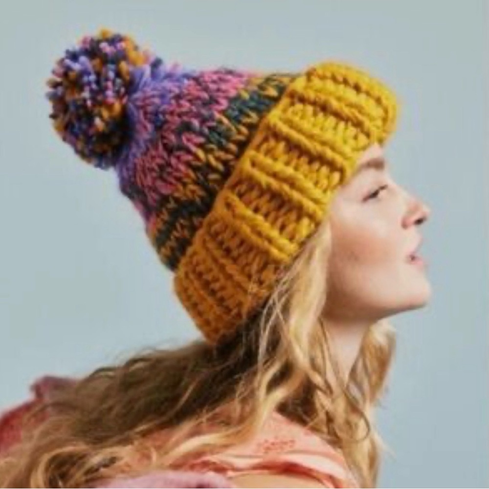Free People acrylic beanie hat.